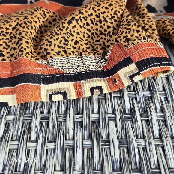 Vtg Zoo Animal Elephant Leopard Print Beaded Full Zip Jacket Alfred Dunner 10 - Picture 8 of 10